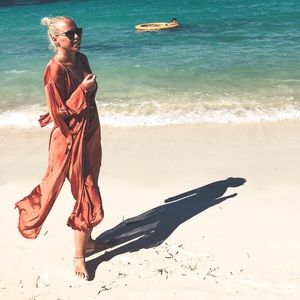 Burnt orange beach cover up - us 6